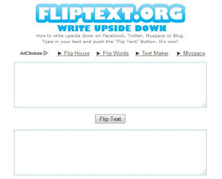 Status dengan Tulisan Terbalik di Facebook dengan Flip Text