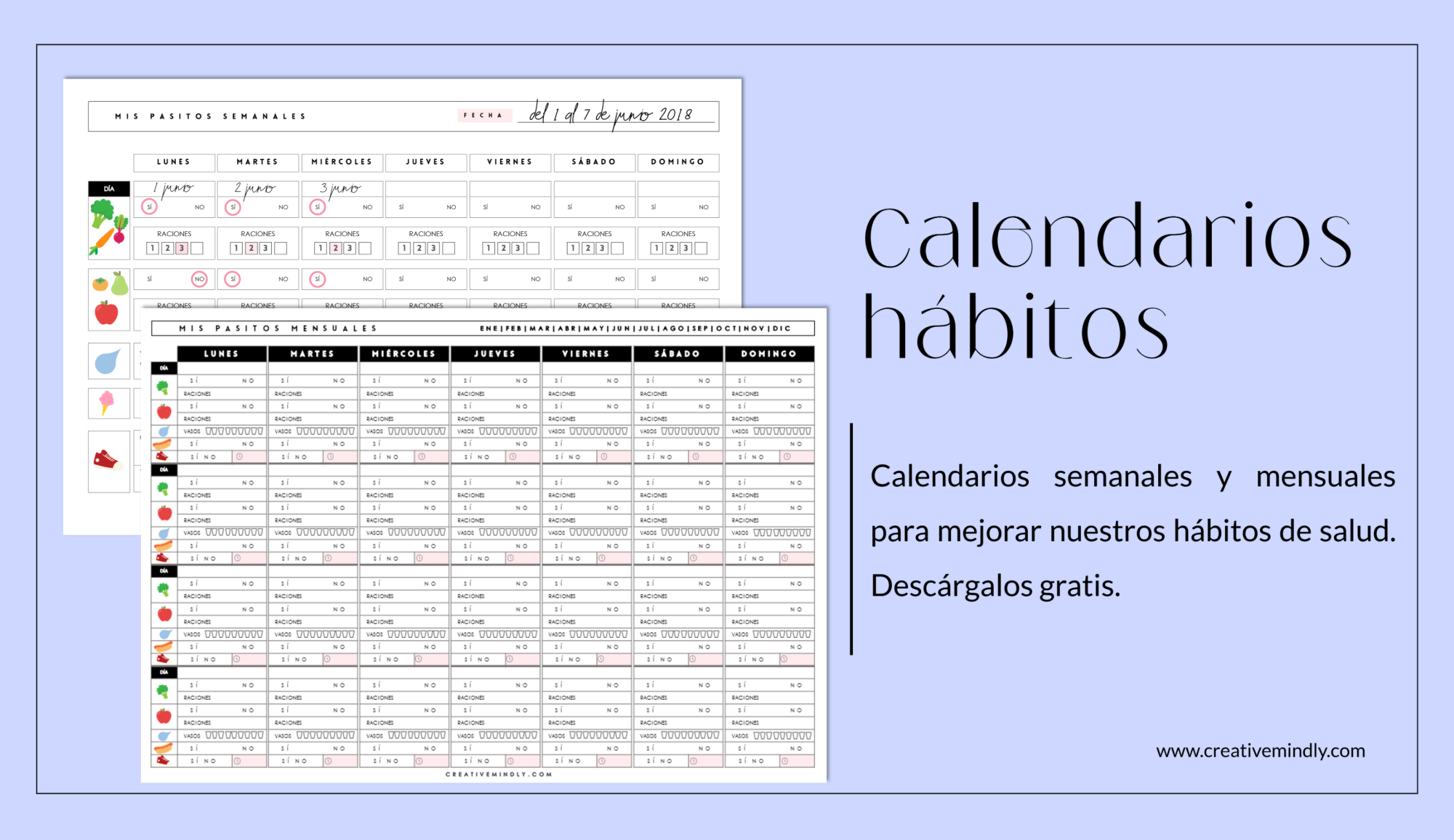 calendario mensual habitos saludables