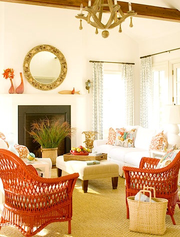Bright painted wicker furniture