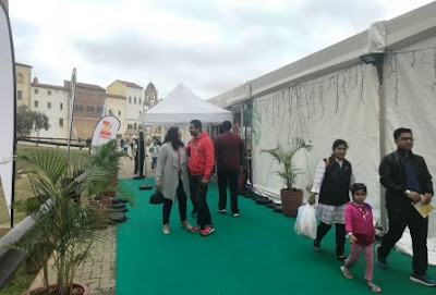 Bloggers in front of Festival of India marquee