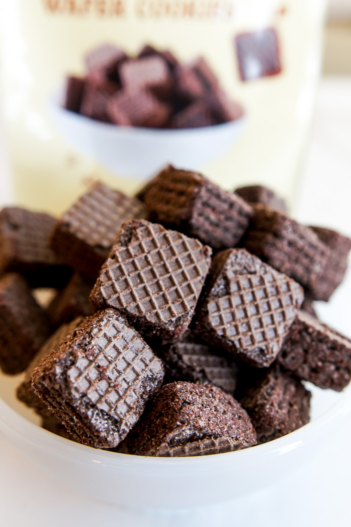 Trader Joe's Double Chocolate Wafer Cookies in bowl