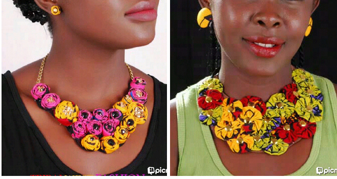 Tribalwest is a jewerly line based in Nigeria . They make necklaces,earrings, bangles, bracelets,  slippers with Ankara and other types of Fabrics. You can check them out here  