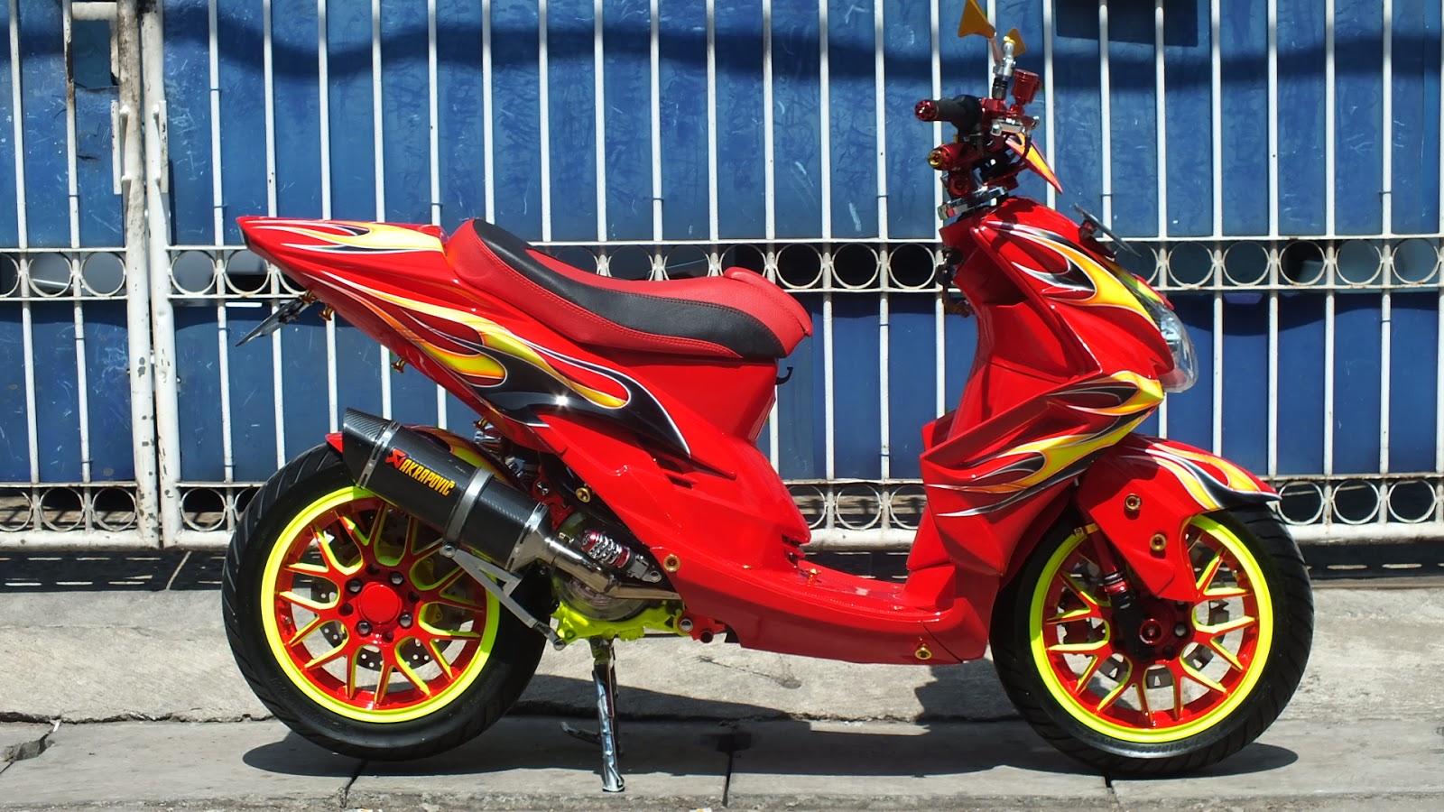 Kumpulan Modifikasi Airbrush Motor Mio Sporty Terkeren Fire Modif