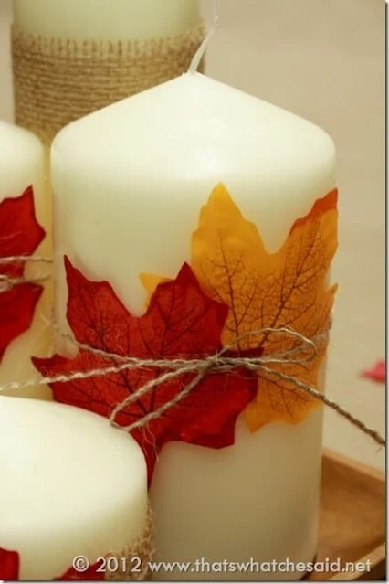 fall leaf candle centerpiece