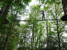 Go Ape tree top challenge Northumberland, daughter climbing in trees