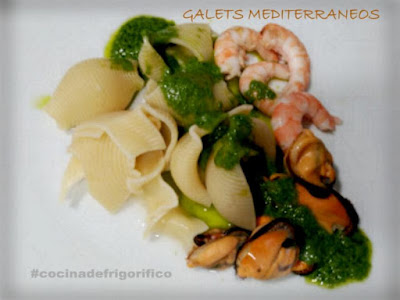 galets mediterraneos con salsa de albahaca #cocinadefrigorifico