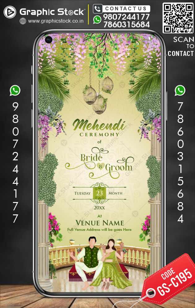 Mehendi Invitation Whatsapp Digital Card
