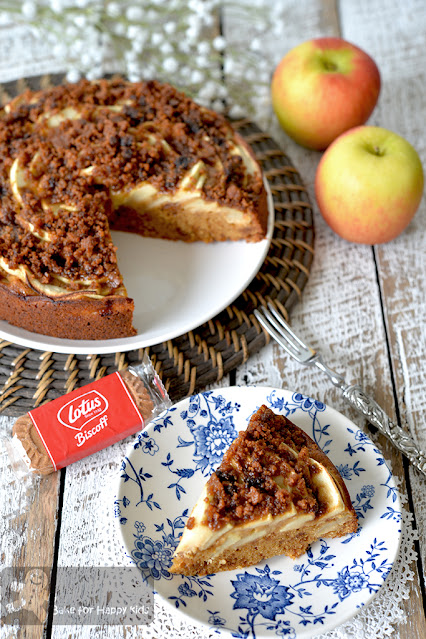 easy mix and bake Biscoff apple cake no butter less sugar