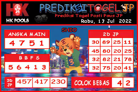 Prediksi Togel Hongkong JP Rabu 13 Juli 2022