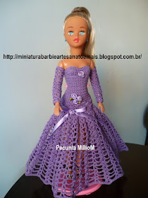 Vestido Longo de Crochê Com Luvas Para Barbie ou Susi Por Pecunia MillioM 10