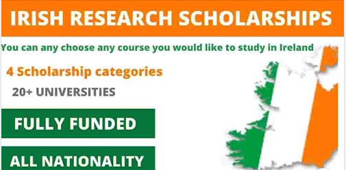 Govt. of Ireland Scholarship For Master Research Degree Program (Fully Funded)