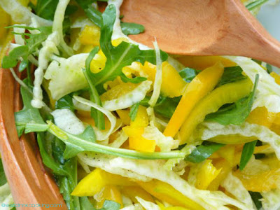 Glockenpaprika Salat mit Fenchel und Rucola