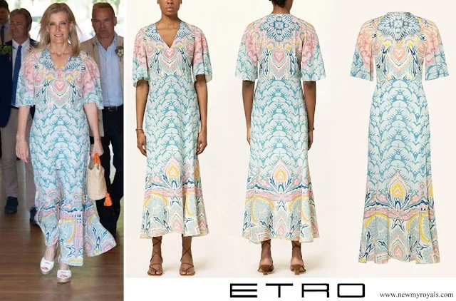 The Duchess of Edinburgh wore Etro Abito V-neck Silk Dress