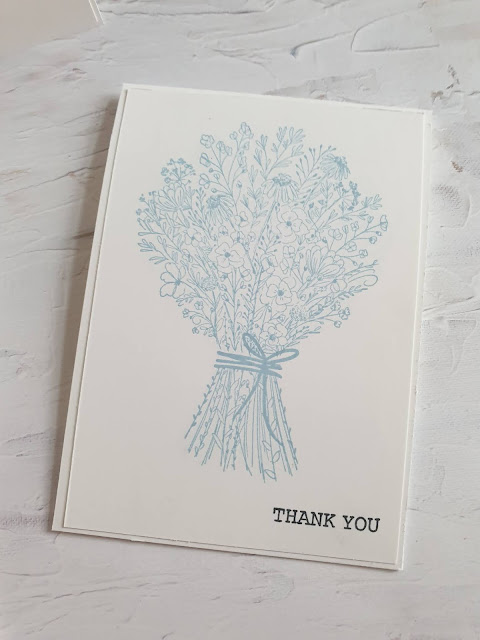 hand drawn blooms simple stamping quick cards thank you card