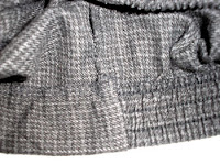 Close up of waistband at side seam