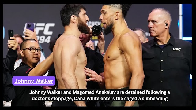 Johnny Walker and Magomed Anakalev are detained following a doctor's stoppage, Dana White enters the cage