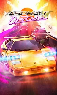 Screenshots of the Asphalt: Overdrive for Android tablet, phone.