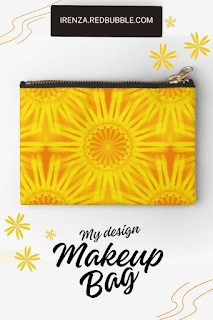 Yellow sun flowers pattern Makeup bag.