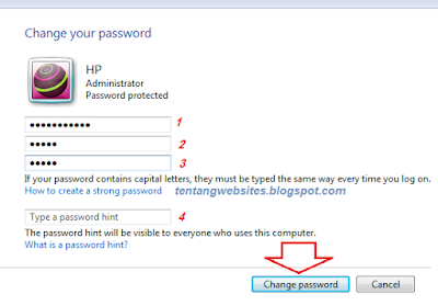 Cara merubah password Komputer atau laptope windows