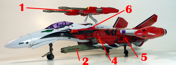 Macross Frontier YF-29 Durandal Armament weapon position