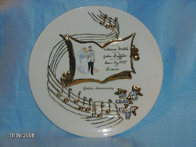 This is a hand painted 50th Wedding Anniversary Plate