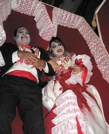 Zombie wedding zombie brides must be required to dress like a wedding cake