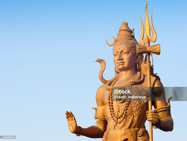 Standing Lord Shiva Statue from Haridwar India stock phot