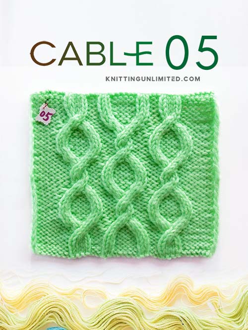 Cable 05, Multiple of 20 sts plus 14