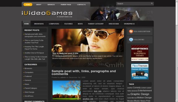 Movies Gray Magazine Wordpress Theme