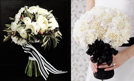 Today we would like to show some black and white bouquetsjust some ideas 