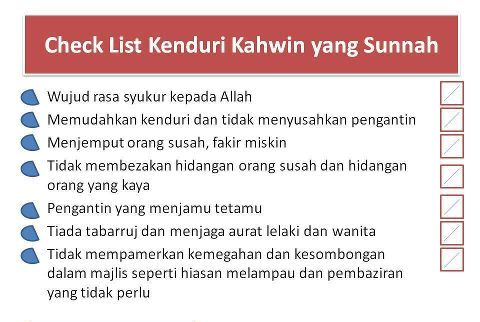 Blog Gadis Kampung: CHECK LIST KENDURI KAHWIN