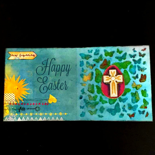 Easter Card by Ombretta Fusco using Bobunny Faith and Pentart Patina Prodoucts