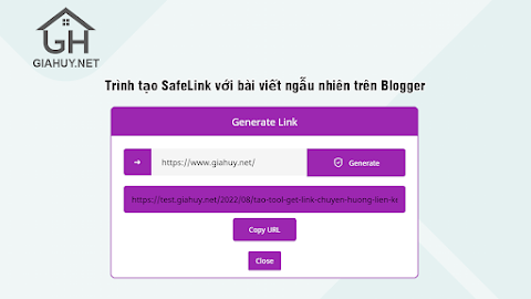 Trình tạo SafeLink với bài viết ngẫu nhiên trên Blogger