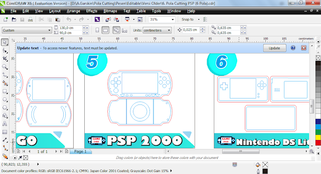 PREVIEW POLA CUTTING PSP file CorelDraw .cdr 