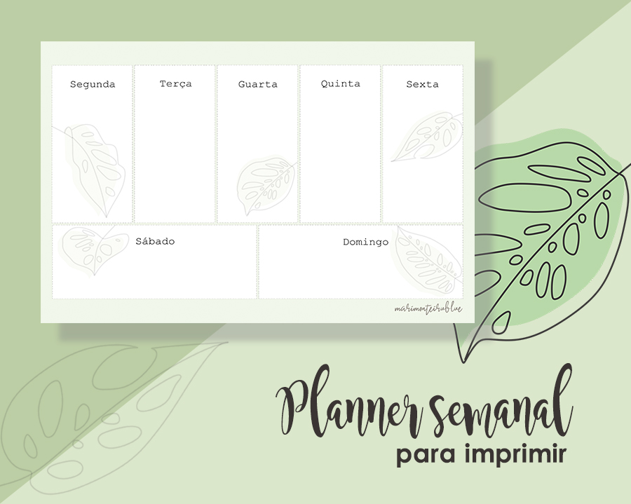 planner semanal para imprimir