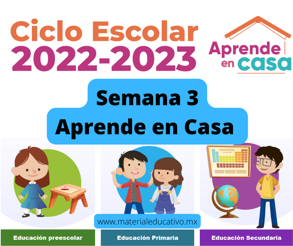 📖 Semana 3 - Aprende en Casa SEP - Aprendizajes Esperados - Preescolar - Primaria - Secundaria ✔️