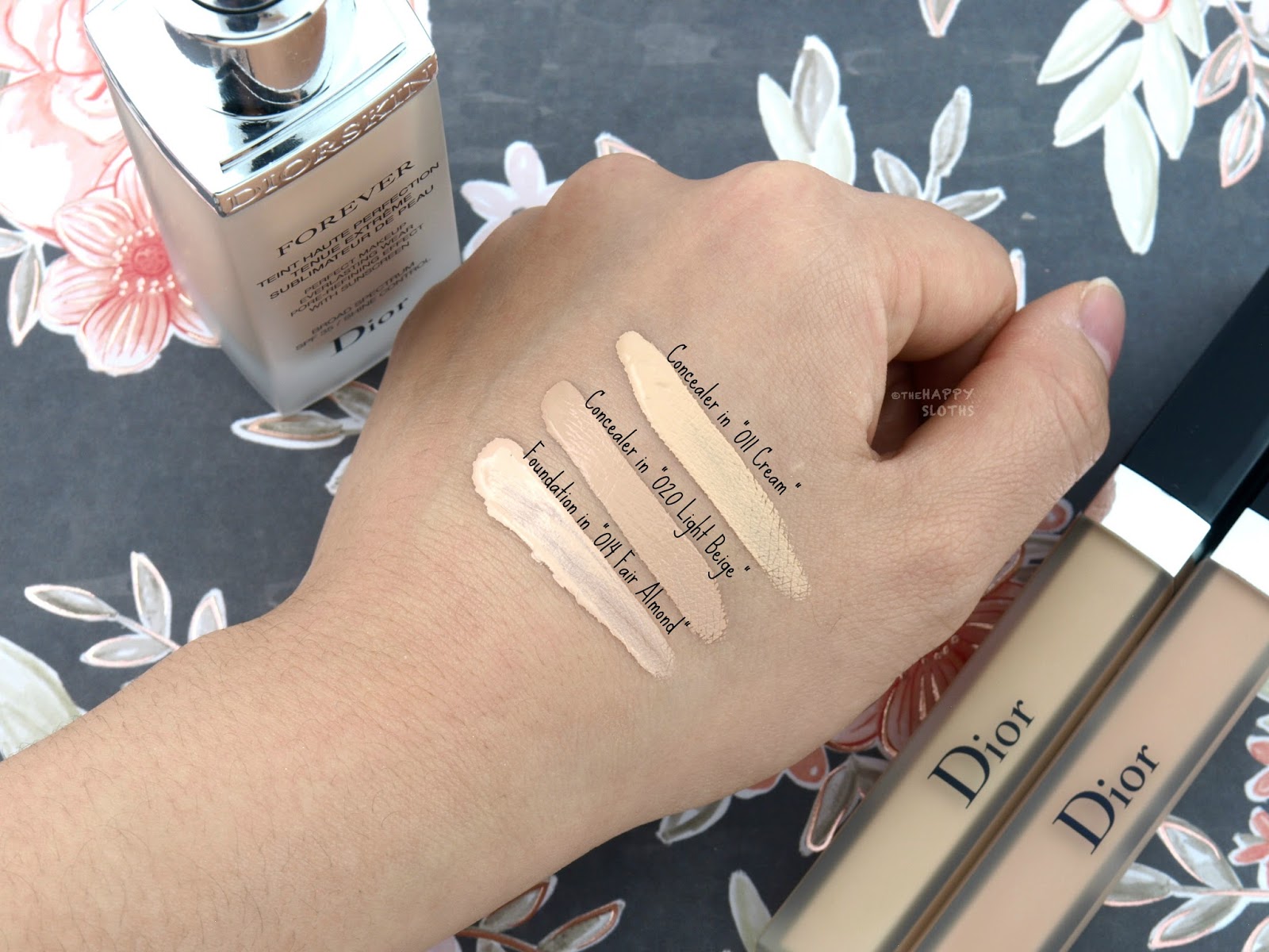 Dior Diorskin Forever Perfect Foundation in "014 Fair Almond" and Undercover Concealer in "011 Cream" & "020 Light Beige": Review and Swatches