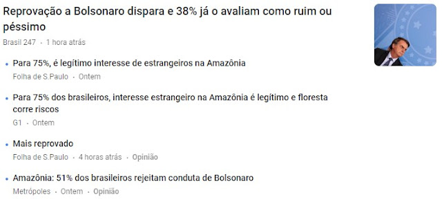 As manchetes de hoje, com números diferentes, Google News