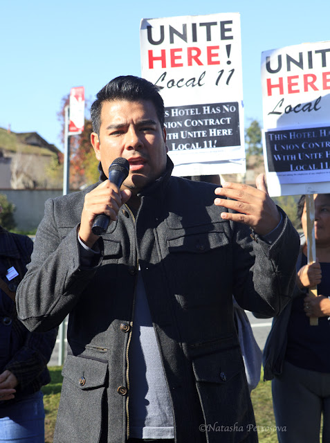 protest, best western hotel, measure N, califronia state senator Ricardo Lara, best western hotel, long beach, protest