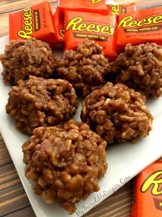 No Bake Reeses Krispy Cookies!