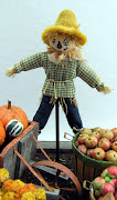 SCARECROW. 1. Cut head from tan or natural color, lightweight, closely woven .