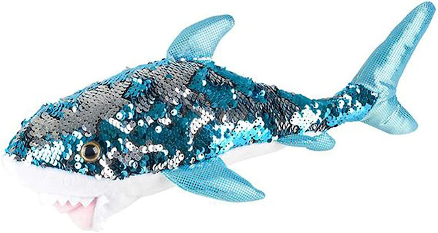 Ocean Themed Sensory Resources for Kids: Flip Sequin Shark Plush