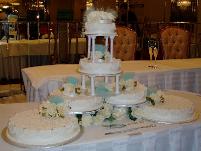 Touch of Teal Wedding Cake