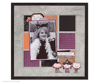 CTMH Nevermore Paper For Halloween Scrapbook Layout