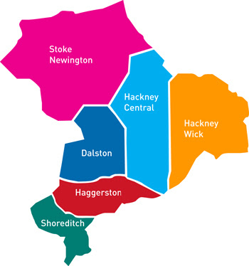 Hackney Map Region Political