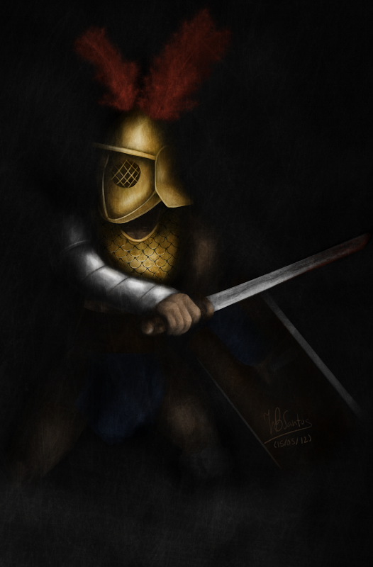 Gladiator inspired by Starz's Spartacus TV Series, using MyPaint and Krita.