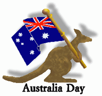 Happy Australia Day Kangaroo with Flag