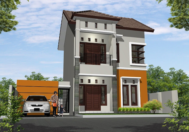 Contoh desain rumah minimalis type 70 dua lantai