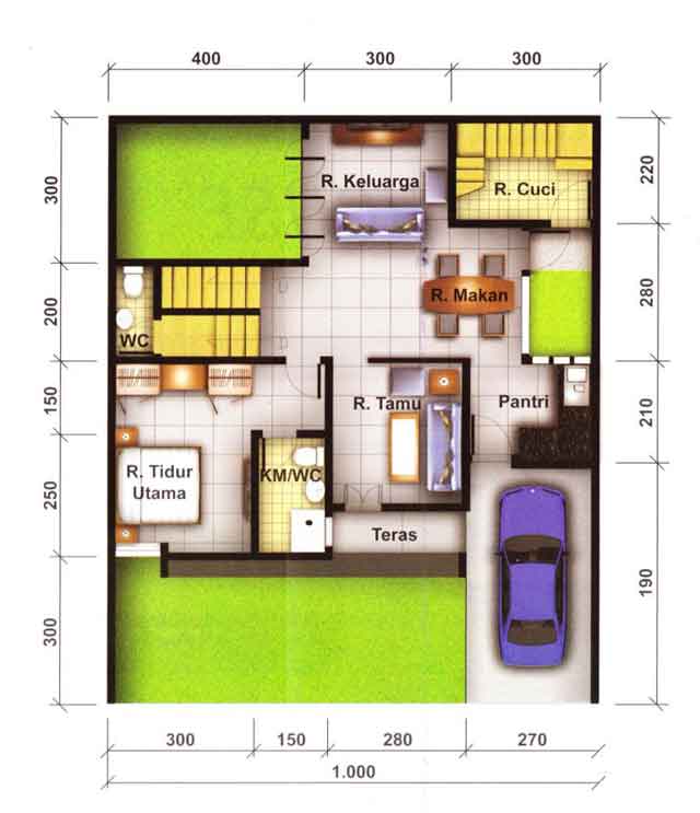 Contoh Denah Rumah dan Tata Ruang Interior | Blog Interior ...