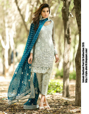 silver-dress-with-teal-colored-dupatta-zainab-chottani-eid-pret-2015